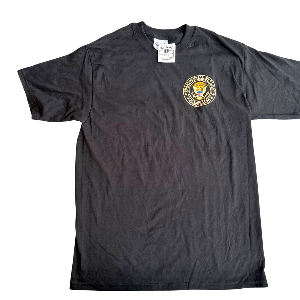 NWT Camp David Presidential Seal Tee Black Vintage Style USA Graphic M